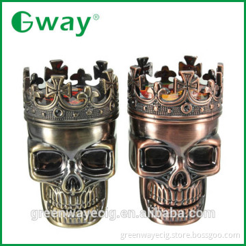 Unique design king skull shape metal herb grinder weed / spices skull grinder wholesale